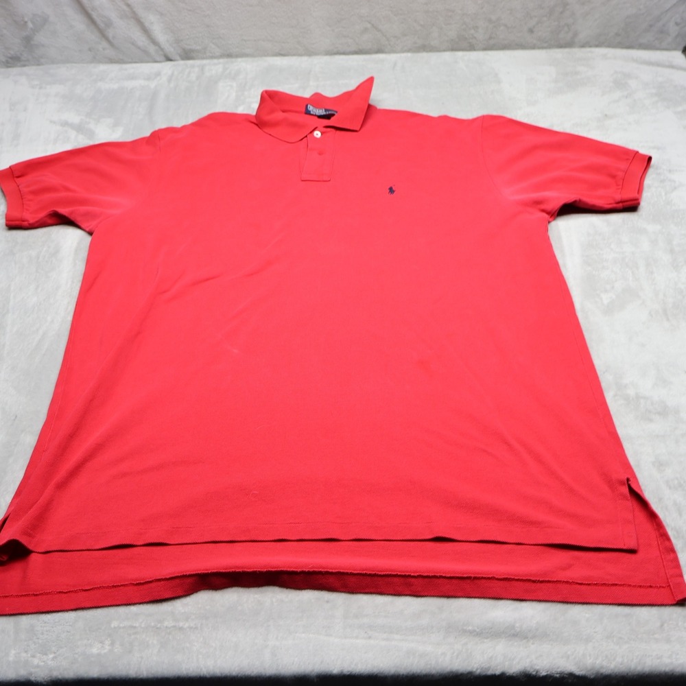 Polo Ralph Lauren Polo Shirt Men 2XL Red Casual Short Sleeve Pony Logo Classic